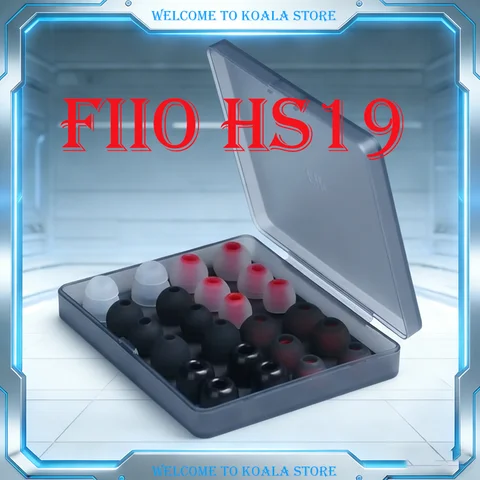 FiiO HS19 12 Pairs Replacement Ear Tips MEMORYFOAM BALANCED VOCAL BASS Silicone Custom Earbuds for In-Ear Headphones