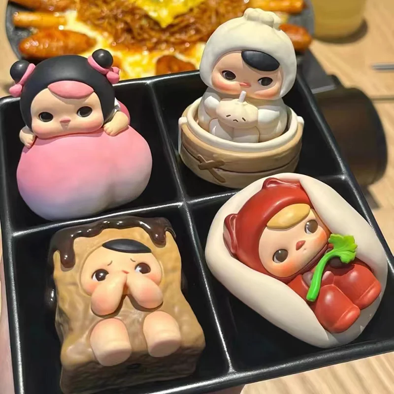 New Biqi Pucky Elf Food Restaurant Series Lucky Box Model Decorative Doll Action Figure Toys Collectible Figurine Surprise Gift