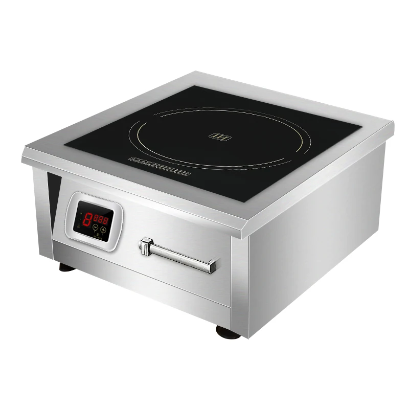 Коммерческая индукционная плита для приготовления пищи, профессиональная плита 380 В, 6000 Вт, вогнутая варочная панель, большая мощность, высокая плита для горелки вок, электрическая