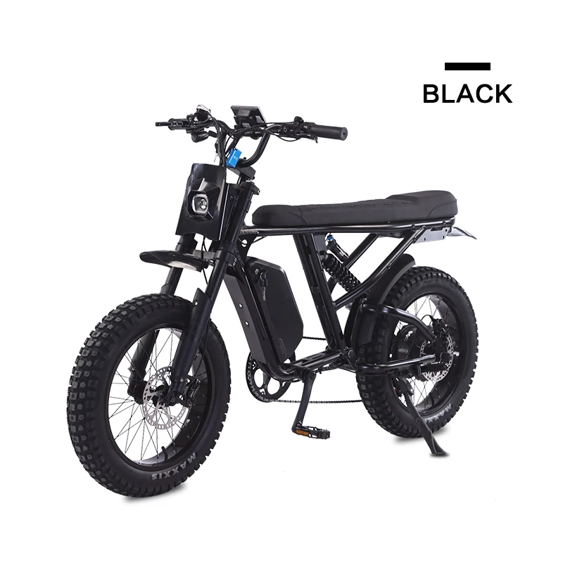 RX AKEZ Retros tyle Electric bike 1500W motor 48V18Ah battery e bike 50km/h 20 inch tire off road ringing Electric Bicycle