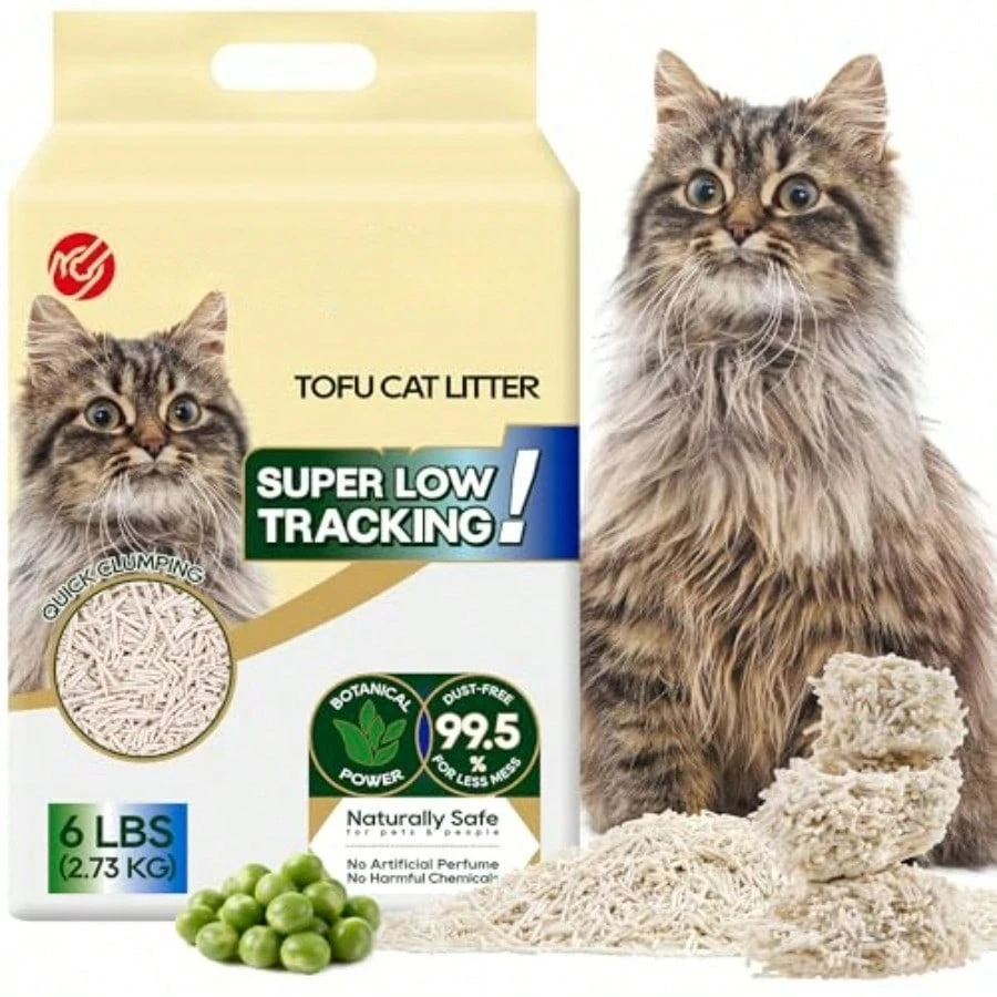 

Наполнитель для кошачьего туалета из тофу, 100% растительный, 100 гранул, низкопыльный, быстро комкующийся, с превосходным контролем запаха, 6 фунтов