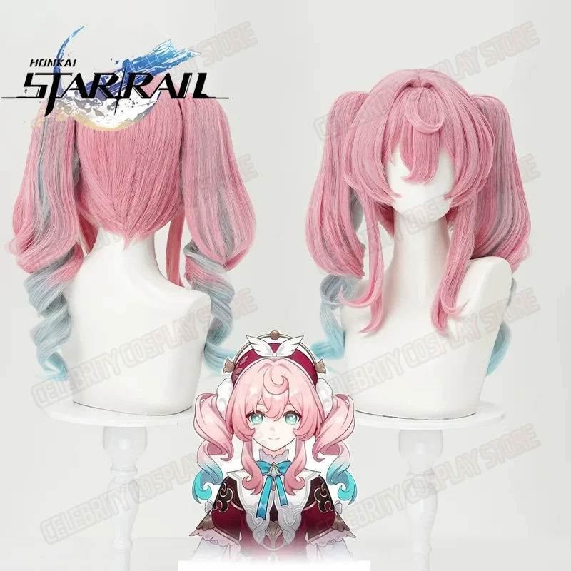 New Game Honkai Star Rail Hyacine Mizuki Cosplay Cosplay Wig Adult Women Pink Blue Curly Hair Heat Resistant Synthetic Wigs Prop