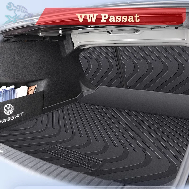 

For VW Passat PRO 2011-2025 TPE Custom Fit Car Trunk Mat All Season Black Cargo Mat 3D Shaped Laser Measured Trunk Liners