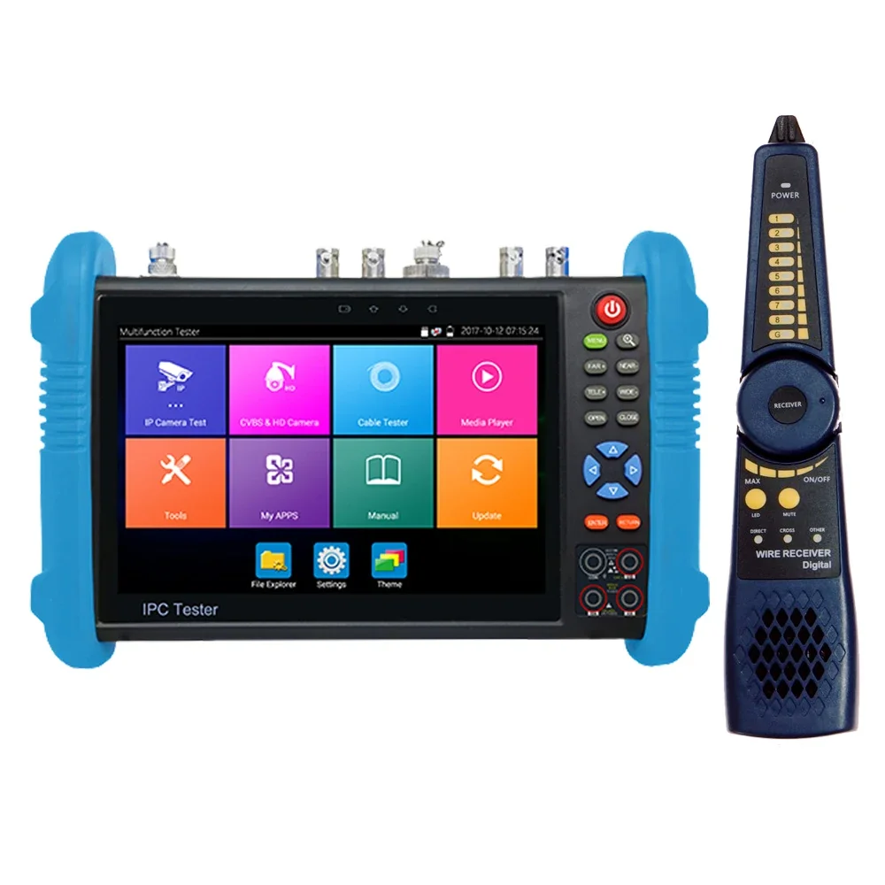 Surveillance CCTV Tester Camera Monitor 7-inch 4K EX-SDI Tester 8GB, Network Tool IP+TVI+CVI+AHD Camera Tester CCTV Monitor