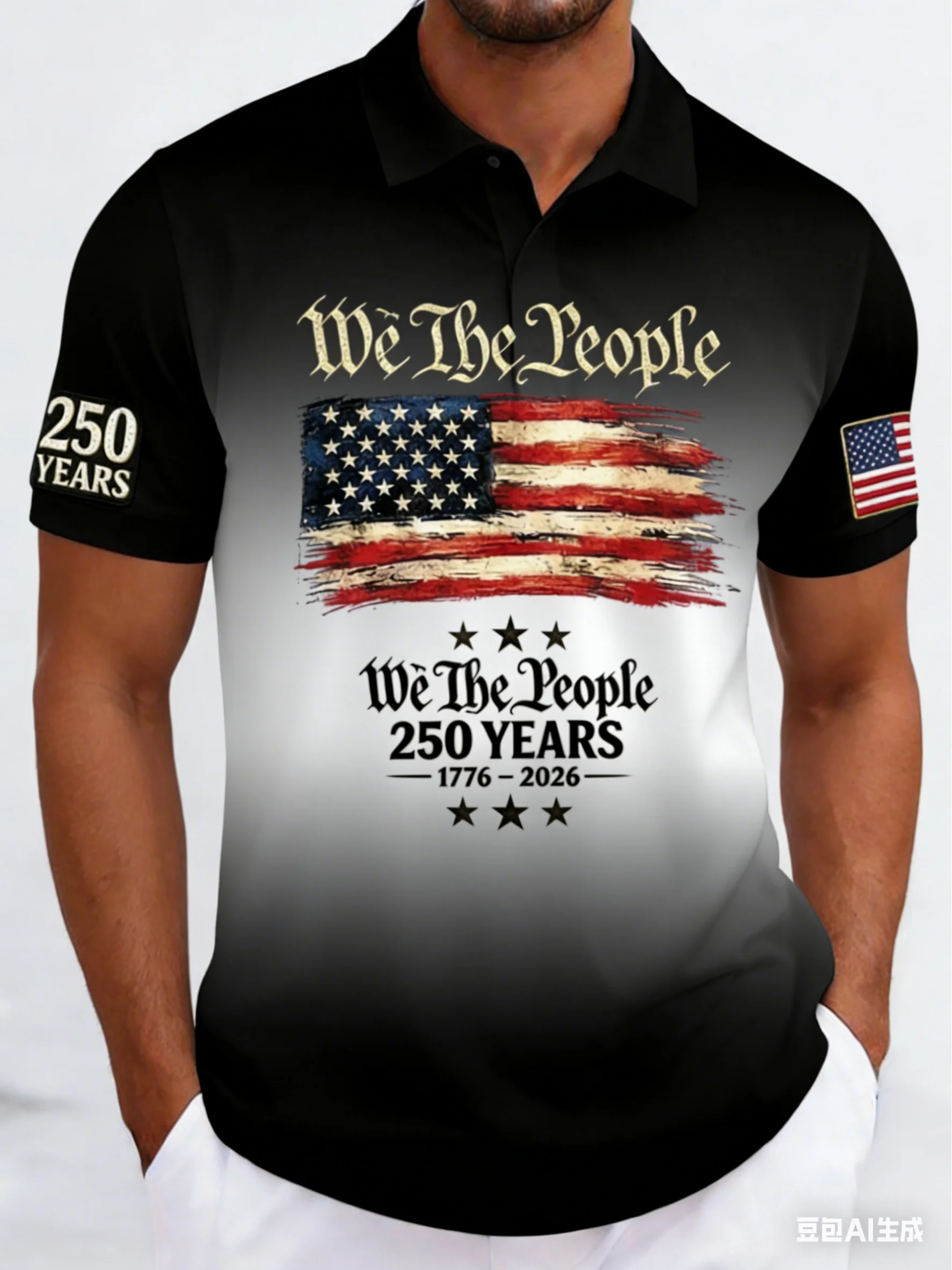 

Men's USA 250 Years Strong Bald Eagle Polo Shirt 3D Print Patriotic USA Flag Short Sleeve Casual Breathable Athletic Top 2026