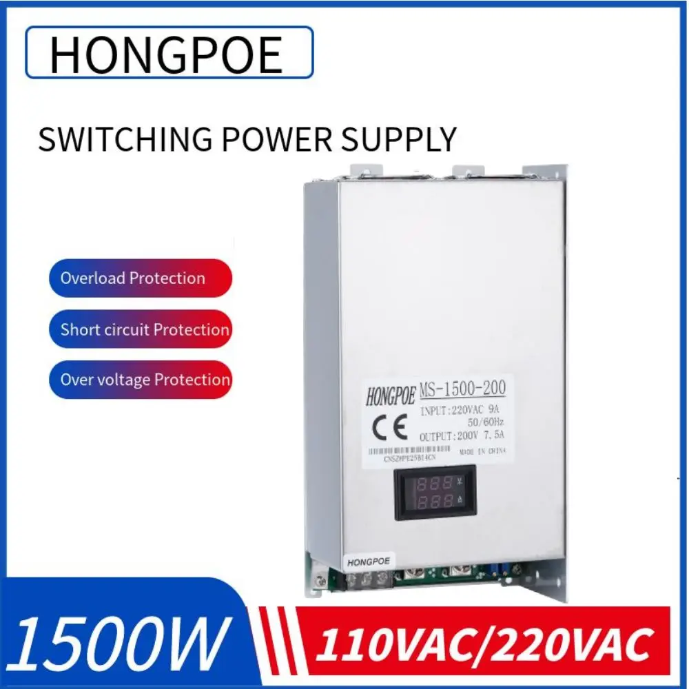 1500W Adjustable Switching Power Supply 0-200V DC Industrial LED SMPS with AC 110/220V Input for LED Lighting And Electronics