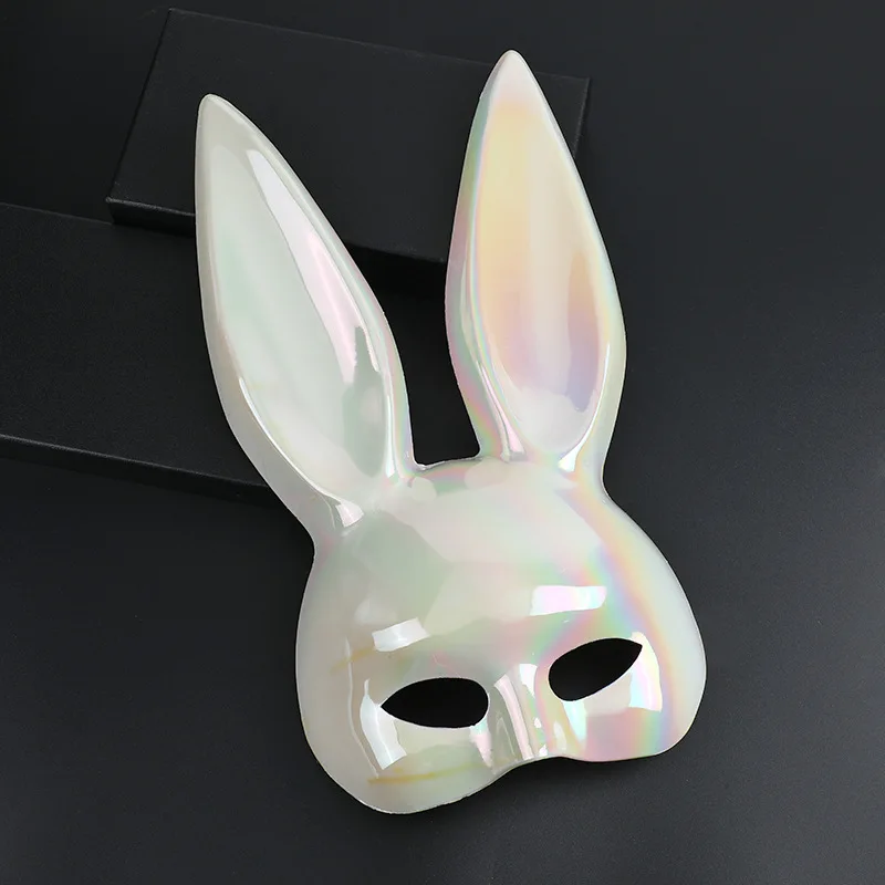 Halloween Makeup Ball Rabbit Ear Half Face Mask Carnival Festival Rabbit Bar Masquerade Party Women Men Dress up Cosplay Props