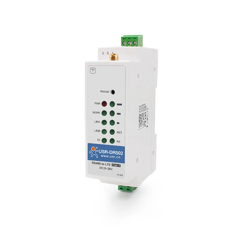 USR-DR502-E DIN-Rail 4G LTE Cat 1 Modem of GSM HTTP,MQTT,SMS FTP and FOTA Self Upgrade