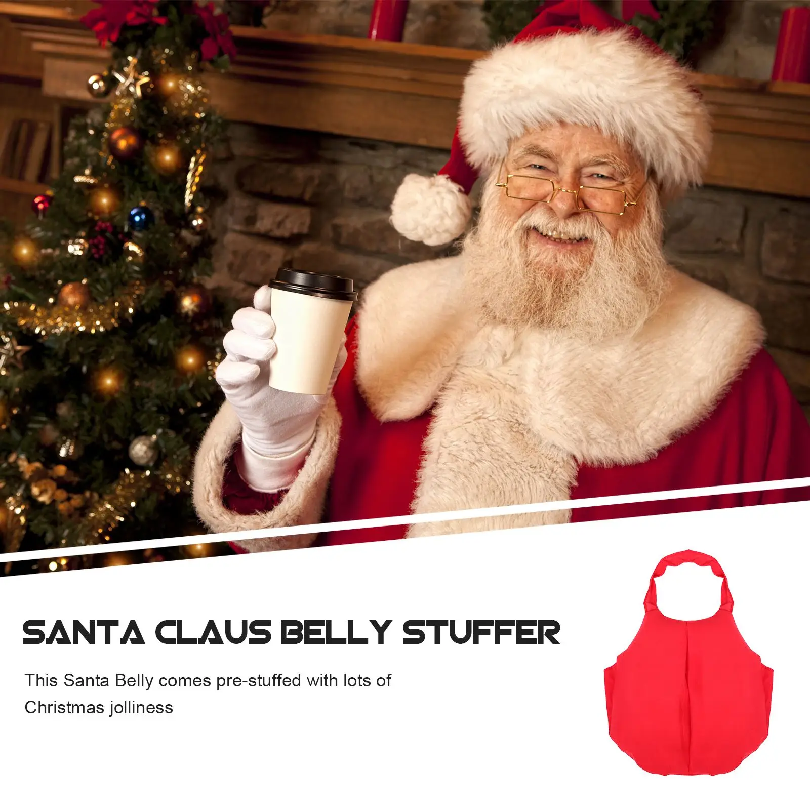 Christmas Santa Fake Belly Show Props Fake Padded Santa Big Belly Stuffer For Dress Up Halloween Cosplay Stage Performances