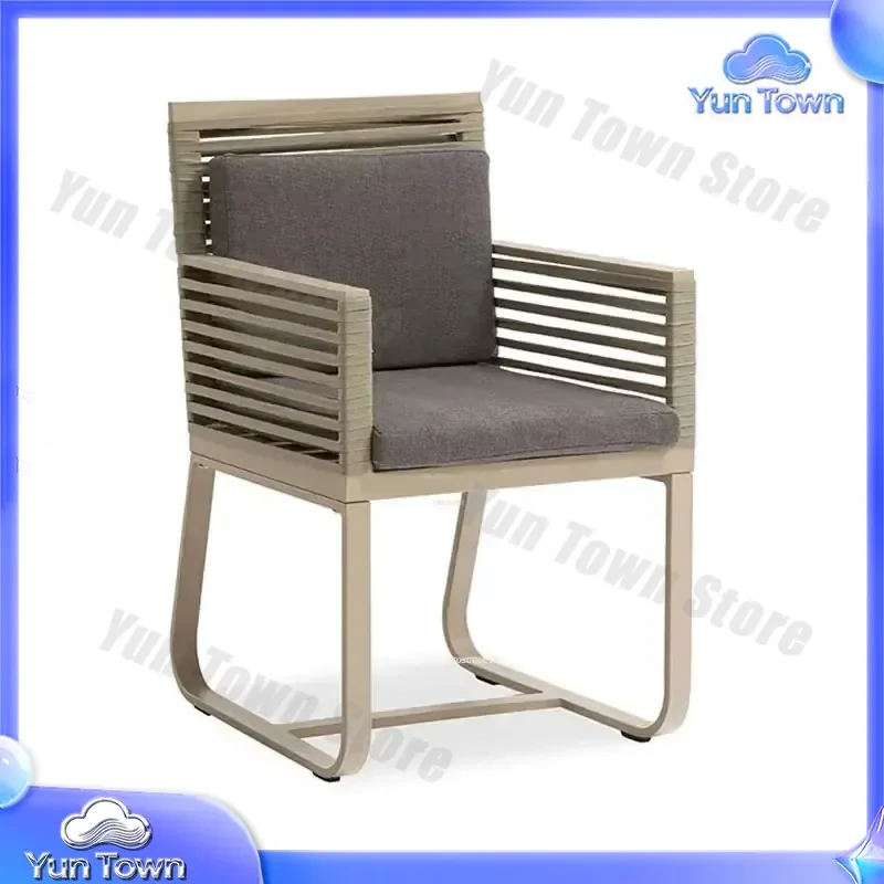 for Luxury Ribbon Rattan Beach Chair for Outdoor Garden Balcony Patio Waterproof Leisure Armchair Modern Simple Designer