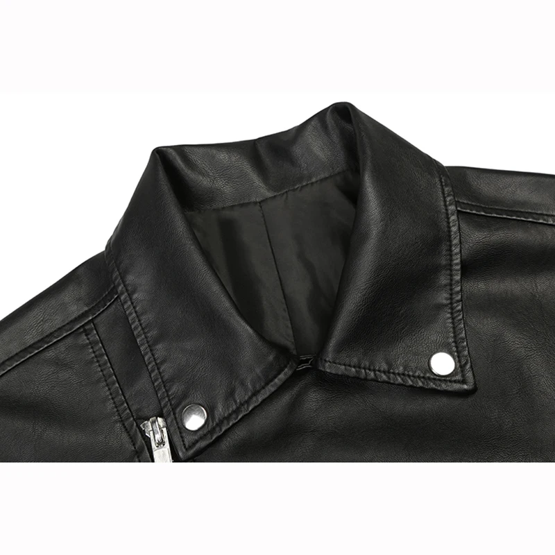 Coreano preto curto jaqueta de couro falso primavera outono novas mulheres soltas casual lapela manga longa couro do plutônio jaqueta motociclista streetwear