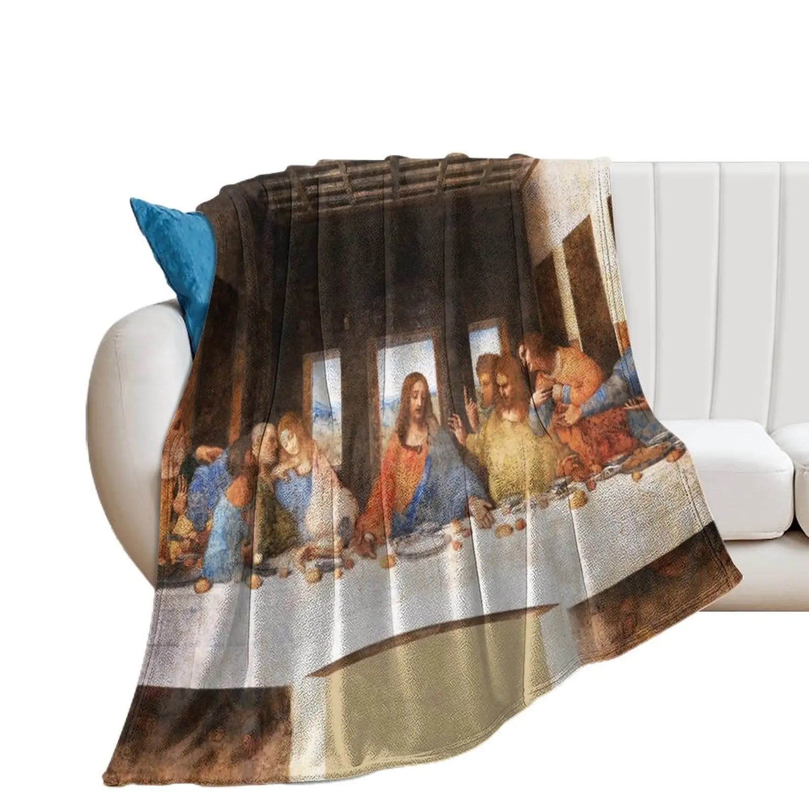 

The Last Supper by Leonardo Da Vinci Throw Blanket valentine gift ideas Flannel Blankets