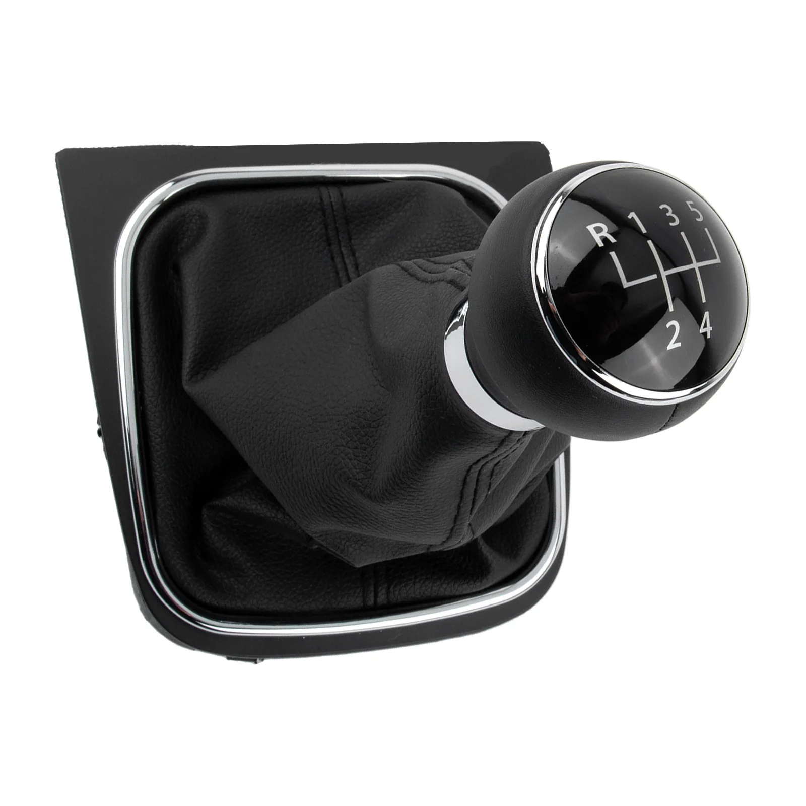 Kit de perilla de palanca de cambios de bota de cambio negro, como se muestra en la figura, diseño elegante, caja de cambios de 6 velocidades, rendimiento mejorado