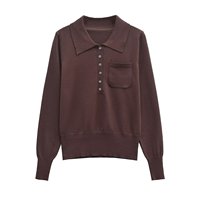 TRAFSHE Autumn Winter POLO Collar Long Sleeve Comfortable Women Knitting Pullover Sweater Solid Elegant Femme Jumper 9598/182