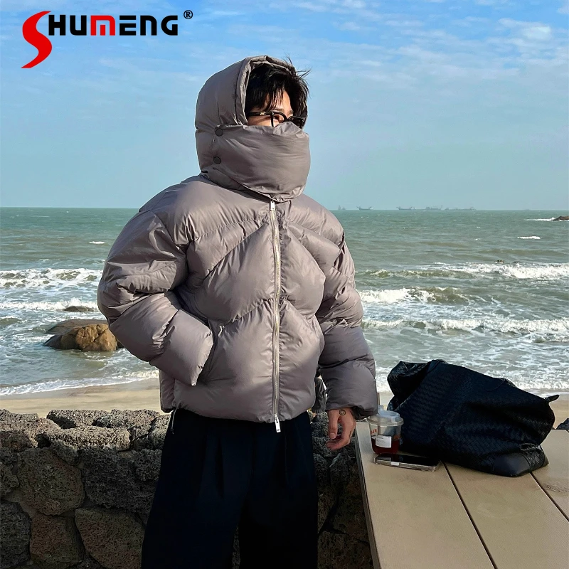 

2025 Fashion Parkas Men Winter New Hooded Thickened Warm Flight Jackets Men Solid Color Long Sleeve Unique Loose Comfort Parkas