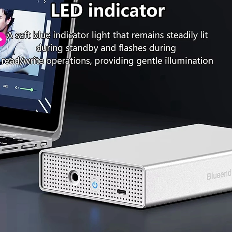 Blueendless Sas Hard Drive Enclosure Usb C To 2.5/3.5 Inch SAS/SATA Support Max 20Gb Disk External Hdd Case