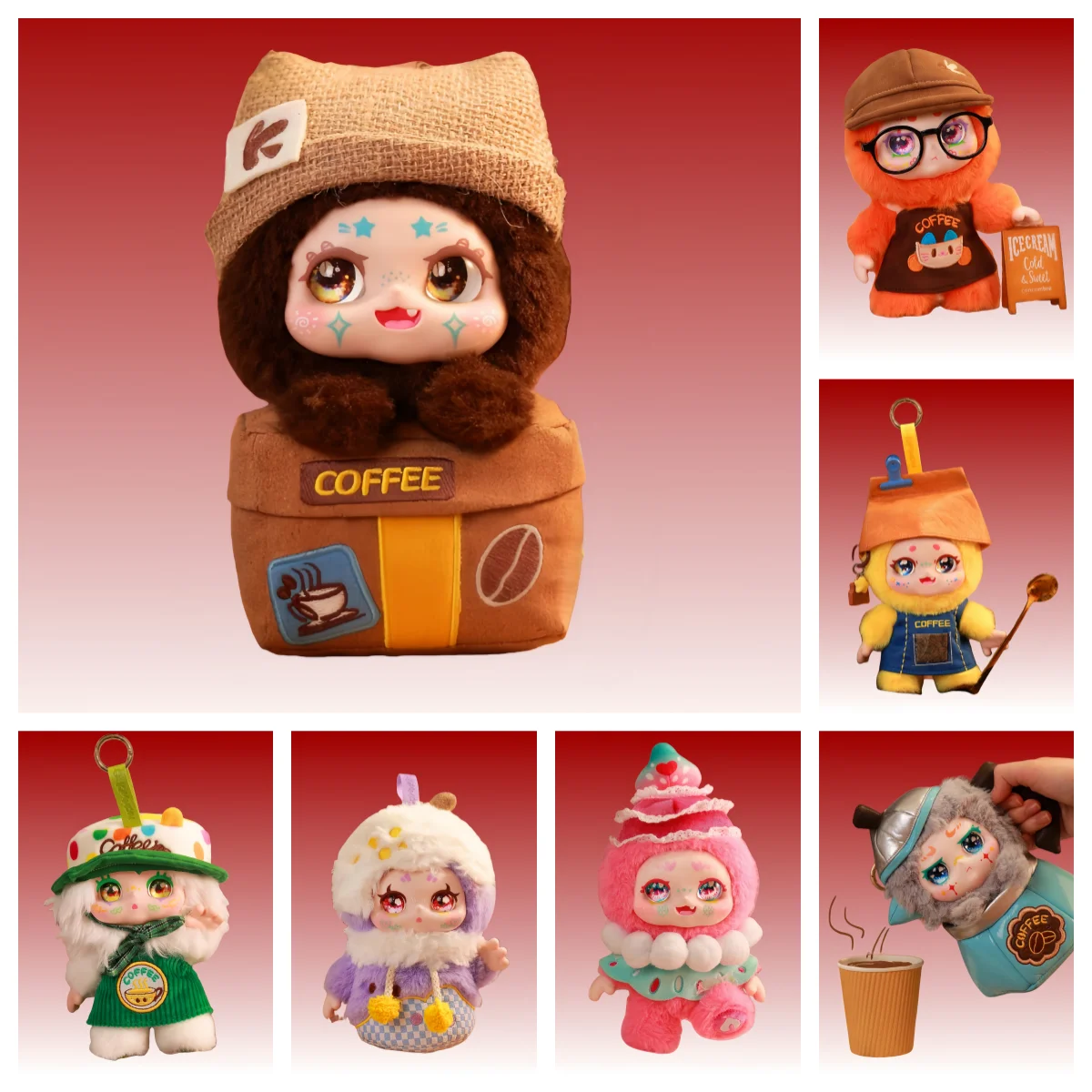 جديد كيمون دعونا مقهى سلسلة صندوق أعمى يوم القهوة Kawaii زخرفة أفخم دمية حقيبة قلادة صناديق الغموض هدايا عيد الميلاد الاطفال