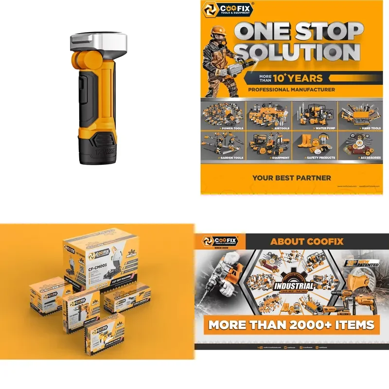 

【CHIMU HOME】 12V Cordless Rechargeable LED Torch Flashlight for Outdoor Camping Emergency Use