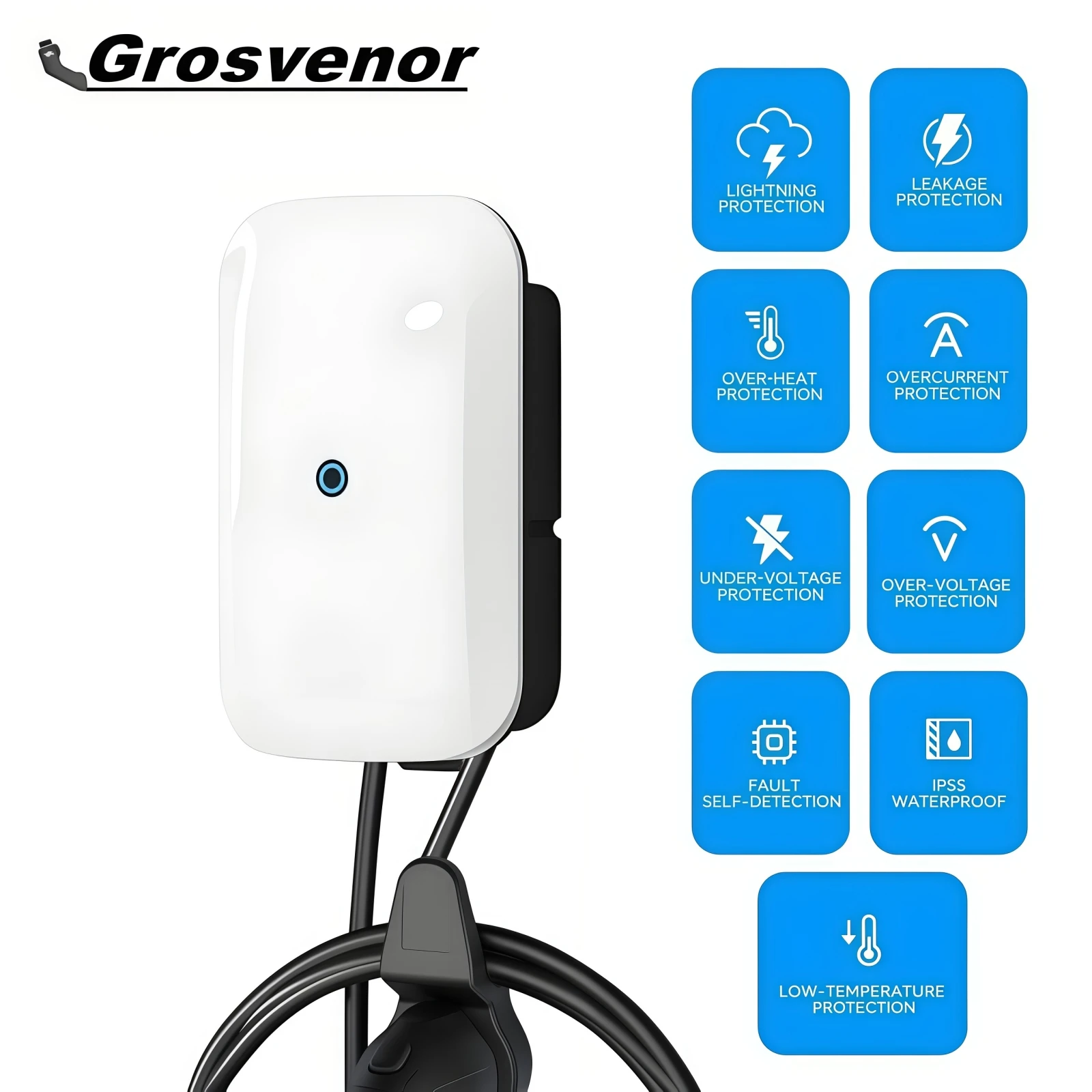 

Electric Car Charger 32A Wallbox 7KW Type2 EV Charger Type 2 IEC62196 1Phase EV Charging for BYD / Other Electric Vehicles