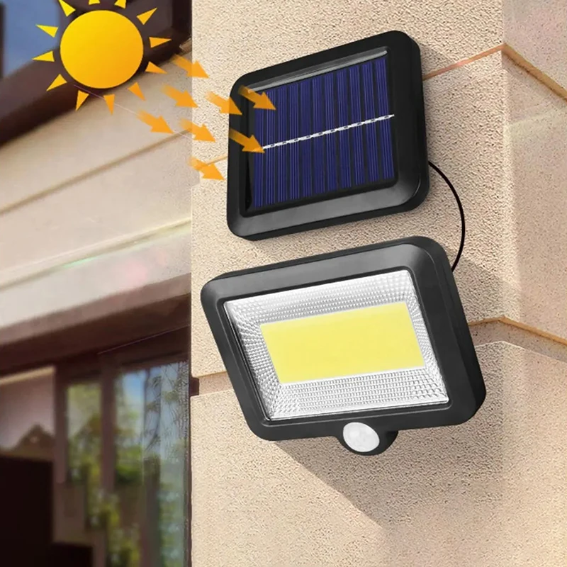 

Solar LED Light Outdoor Wall Lamp Split IP65 Waterproof Panel 3 Modes PIR Motion Sensor Sense Garden Patio Porch Garage Lighting