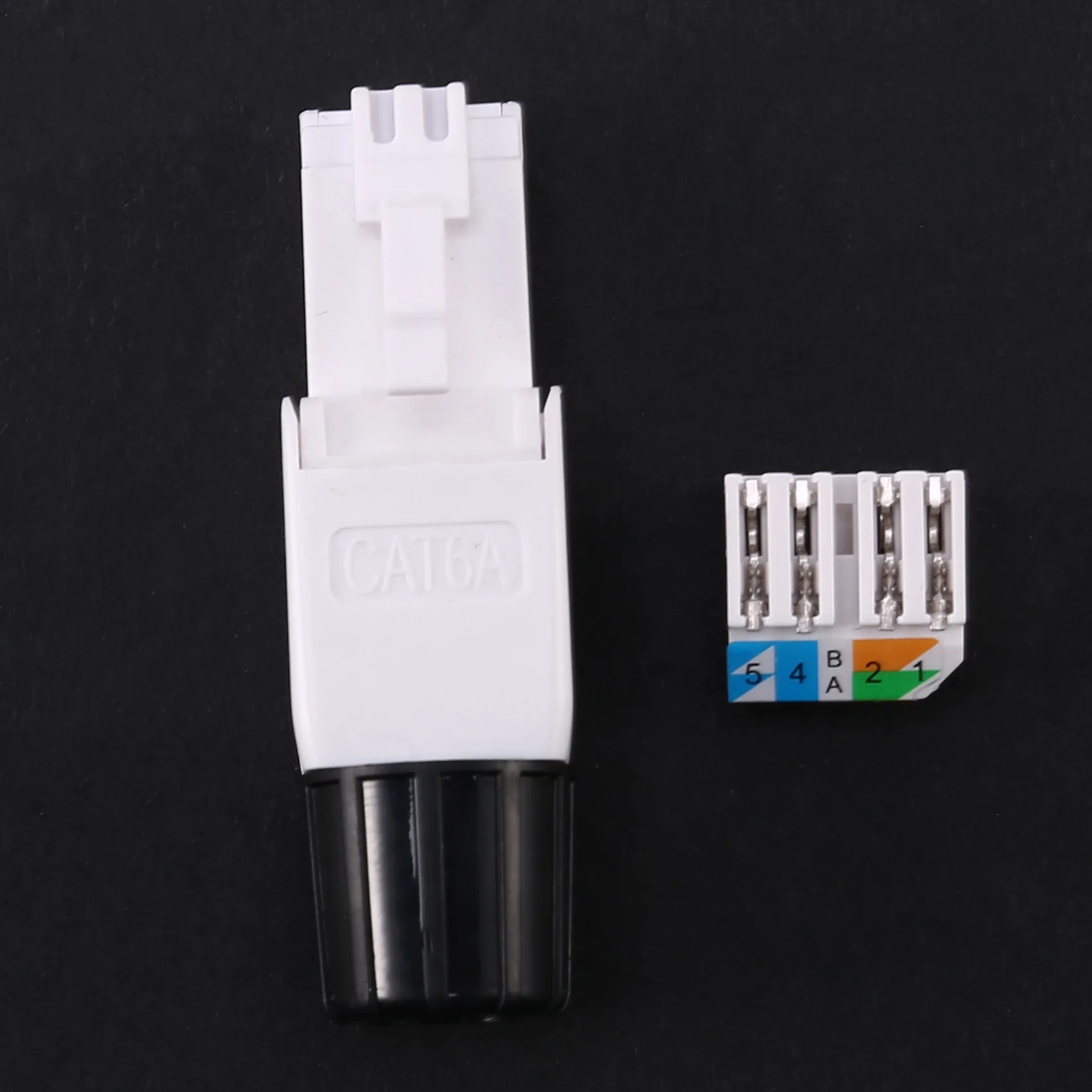 5ชิ้นเครื่องมือ-ฟรีสายเคเบิลเครือข่าย RJ45, ปลั๊กสายอีเธอร์เน็ตที่เสียบ Cat6A ขั้วต่อที่ไม่หุ้มฉนวน