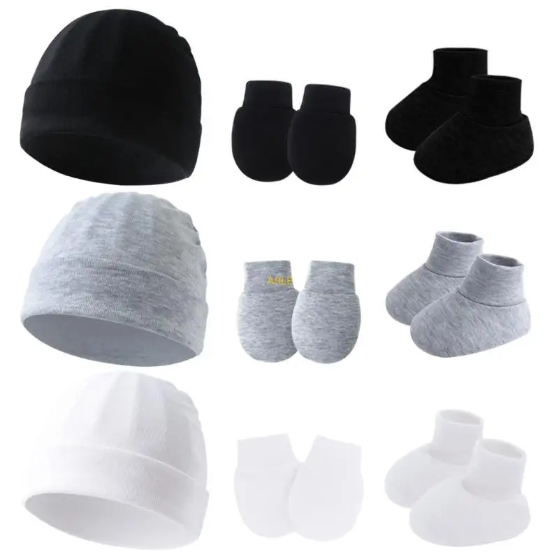 Topi Kapas Nyaman yang Bayi Baru Lahir Dengan Sarung Tangan & Kaus Bernapas Bayi Bernama Set Aksesoris Bayi Baru Lahir Bayi