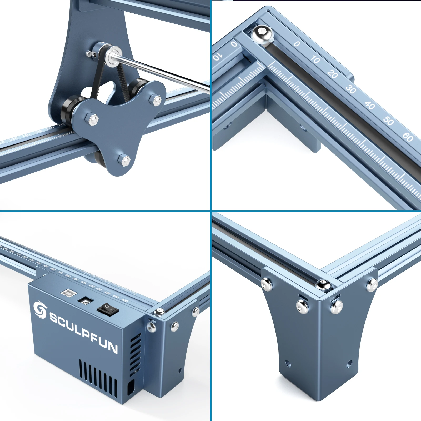 SCULPFUN S9 Pro 10W Power Laser Engraving Machine 400x410mm Ultra-Fine Laser Beam Shaping Technology Quick Assembly Design - Image 6