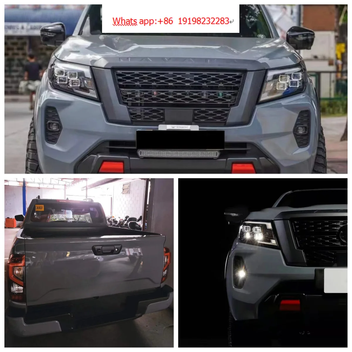 Piezas de Parachoques para Automóviles NP300 Frontier 2016 2017 2018 2019 (Facelift a 2021) con Parachoques, Parrilla, Faros Delanteros y Traseros