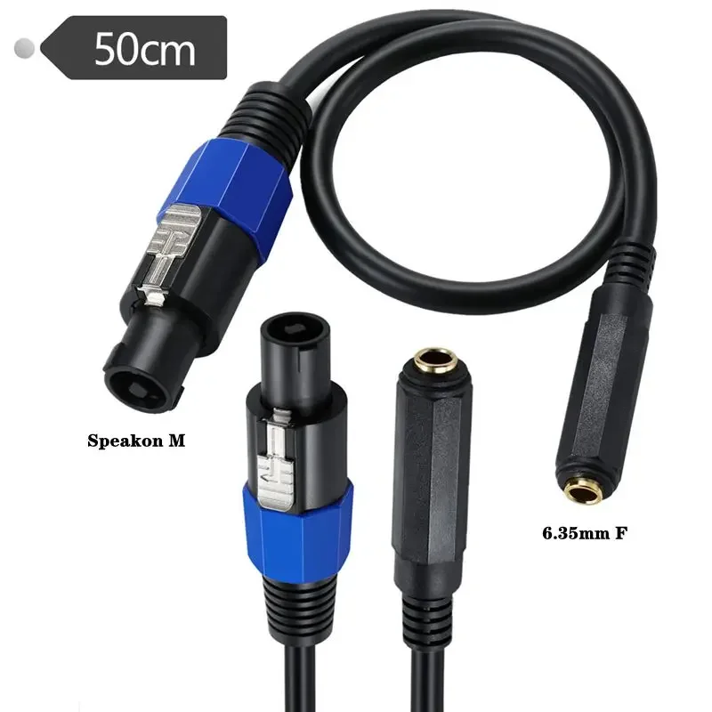 Kabel głośnikowy Speakon męski żeński do 6,35 mm TS Mono 90 stopni Kolanko OD8.0 mm Czysta miedź 0,6 m2