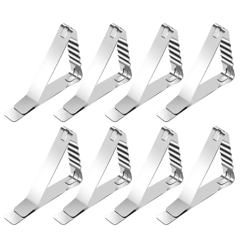 F26C 8Pcs Heavy Duty Table Clip,Stainless Steels Table Cloth Cover Clamps for Picnics