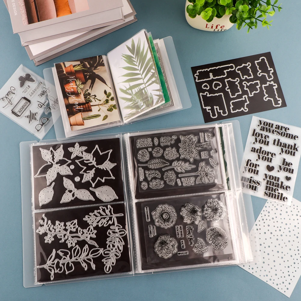 Große, durchsichtige Aufkleber, Fotoaufbewahrung, Album/0,3 mm, magnetische Blätter, Stempel, gestanzte Aufbewahrung, Buchtaschen, Basteln, Organisation, Ordner, Taschen