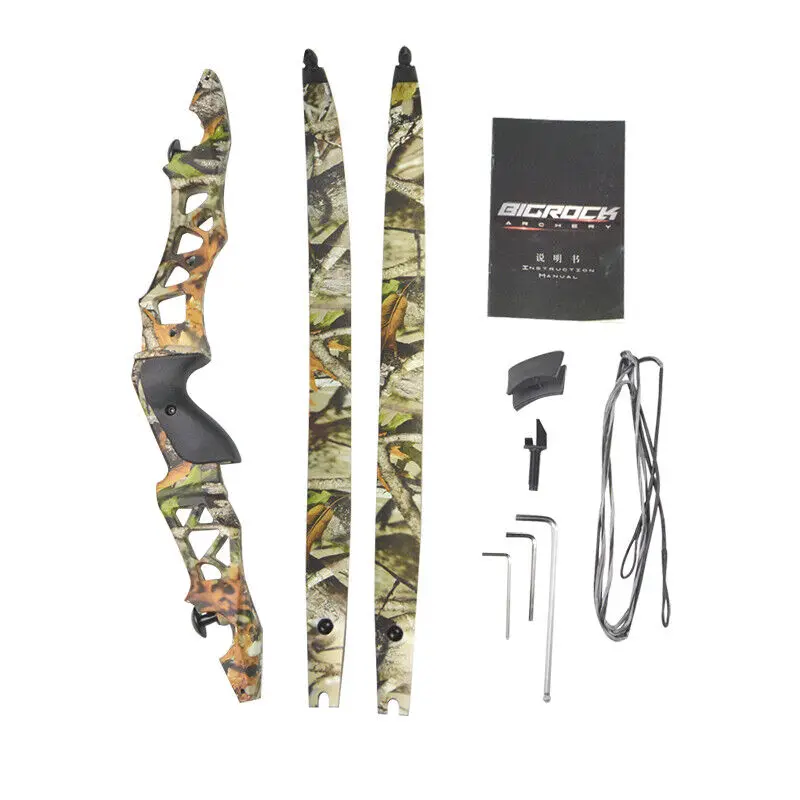 

JUNXING F166 Bow 64" ILF Recurve Bow 30-60lbs Takedown 21" Bow Riser Archery Hunting Shooting