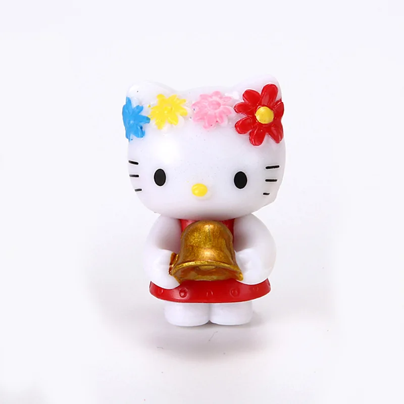 6 stks Hello Kitty Bell Pop Leuke Cartoon Speelgoed Thuis Boeket Pop Desktop Accessoires Reizen Vrouwen Levert Student Gift Groothandel