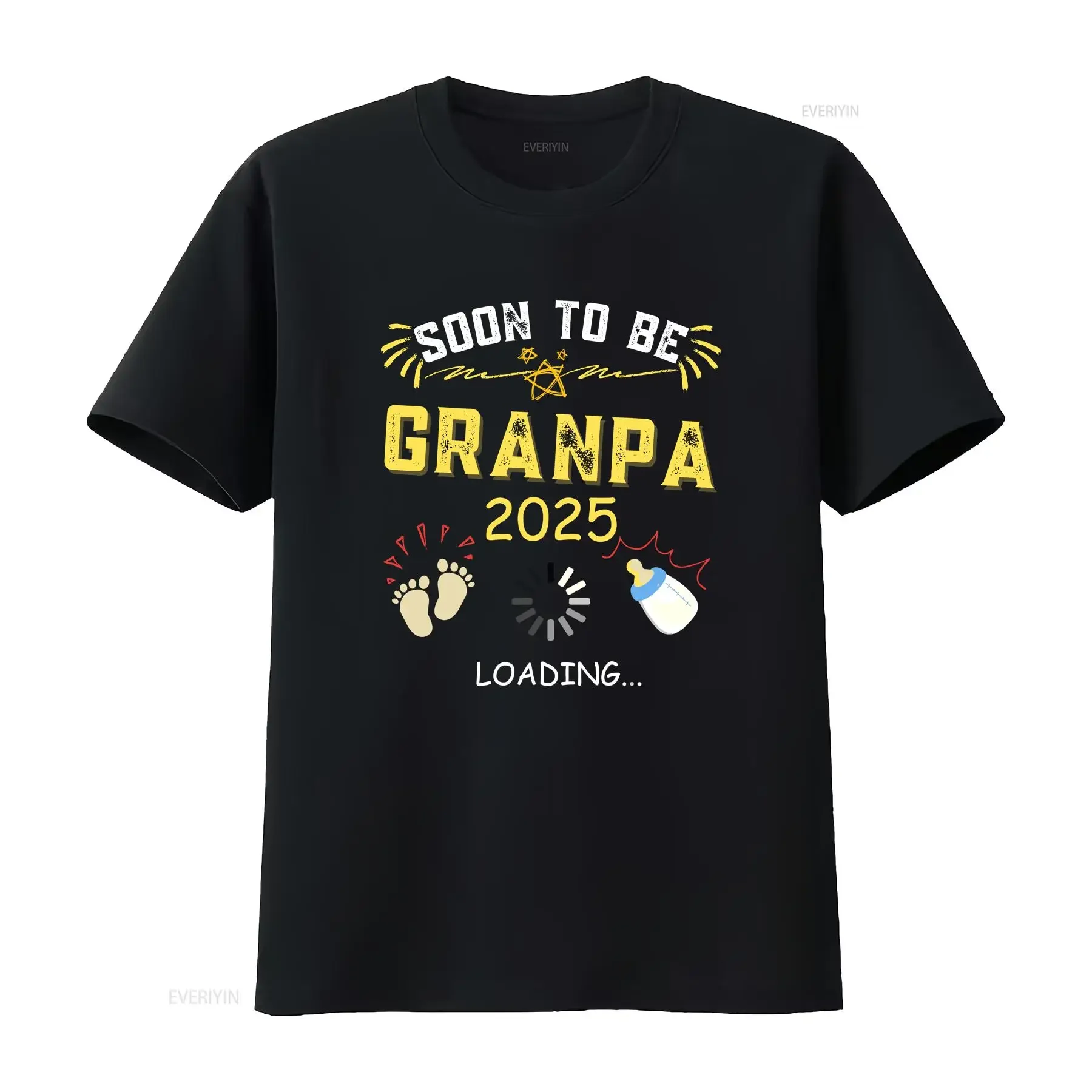 Soon to be Grandpa 2025 Loading Promoted T Shirt vintage Washed Comfortable Breathable fashion Unisex Versatile Casual graphic