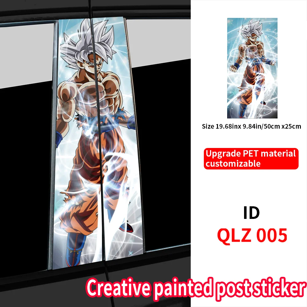 Son Goku Car Stickers Waterproof Auto B Pillar Decor Cover Scratches Durable Car Doors Pillar Vinyl Decals Vehicle Decors