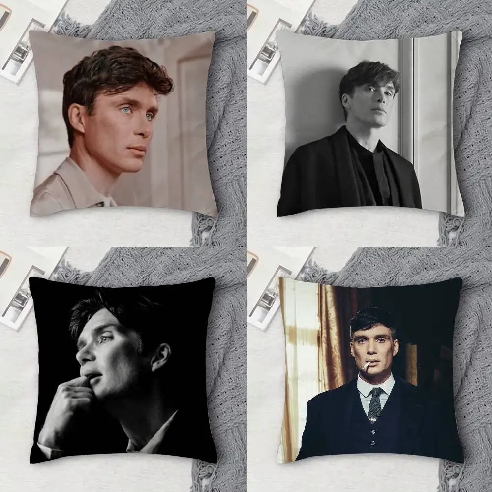

C-Cillian Murphy Double-sided Printed Square Decorative Cushion Cover for Sofa Living Room Home Decor