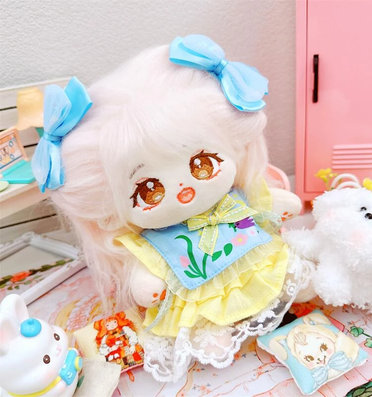 20cm Plush Toy Doll Clothes Lace Bow Dress Spring Outing Autumn Outing Travel Set School Season Baby Daughter Birthday Gift