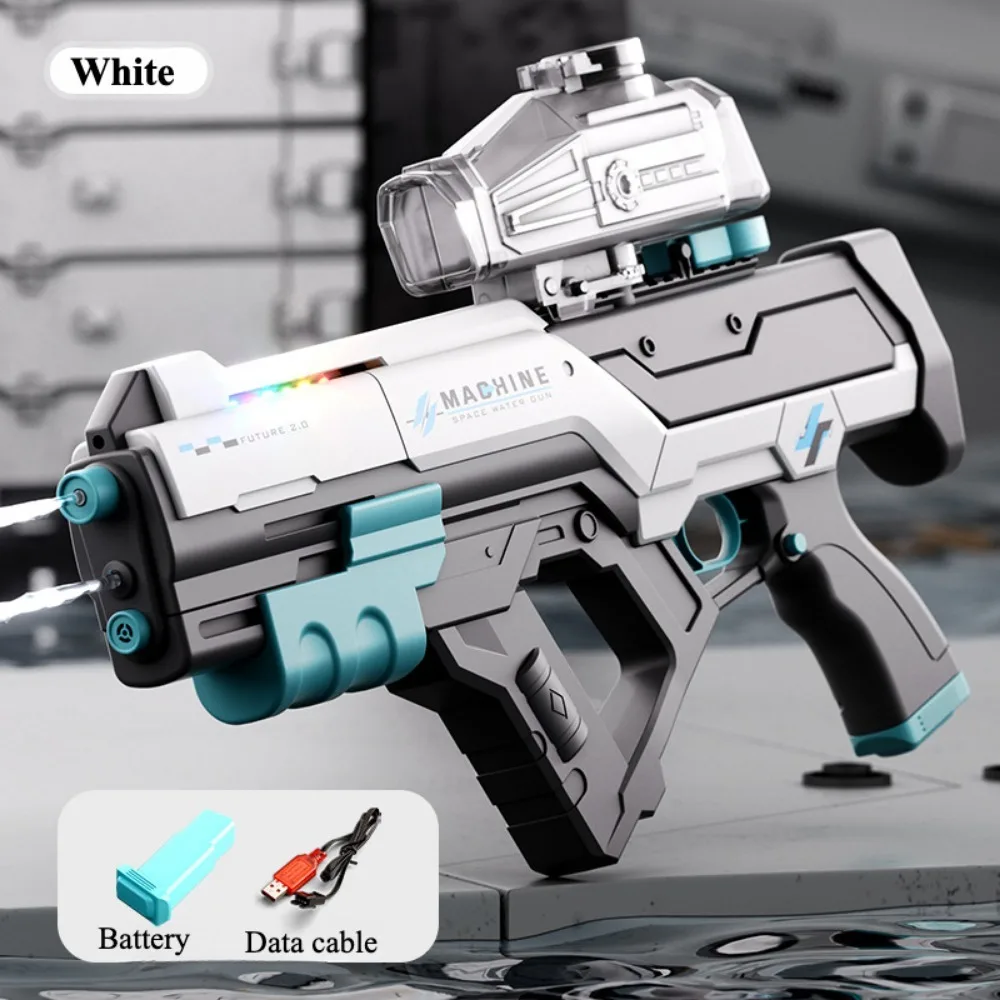 Elektryczny pistolet na wodę z podświetleniem, duża pojemność, pochłanianie wody, pistolet na wodę, letnie gry na zewnątrz, na basenie dla dzieci.