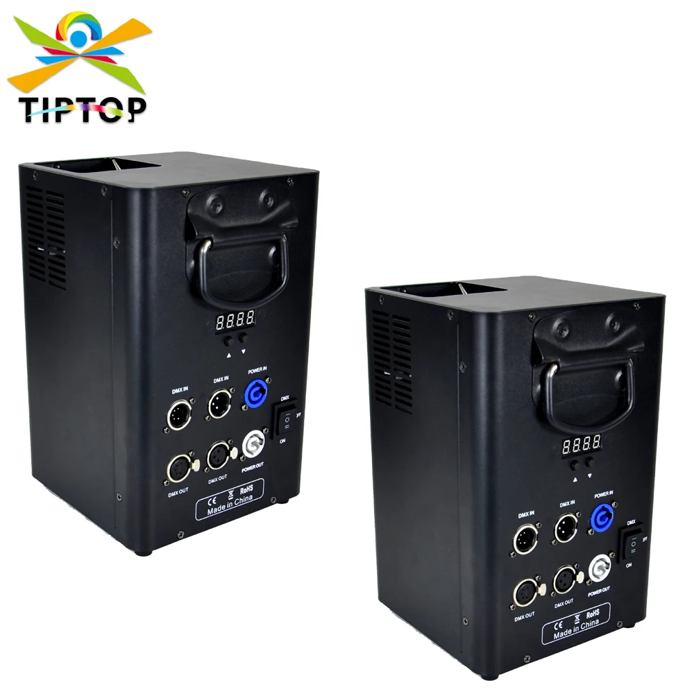 

TIPTOP Mini Size Fire Jet Machine Rectangle Shape 100W Jet 1-2m LCD Screen Digital DMX Address Setting 3PIN 5PIN XLR Power Con