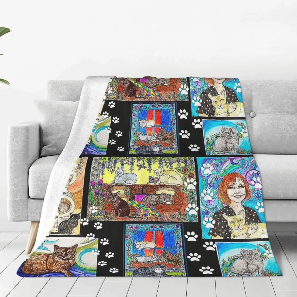 Molly And Her Cats Blankets Fleece Lightweight Sofa Throw Blankets For Home Bedroom Travel Throws Bedspread Quilt