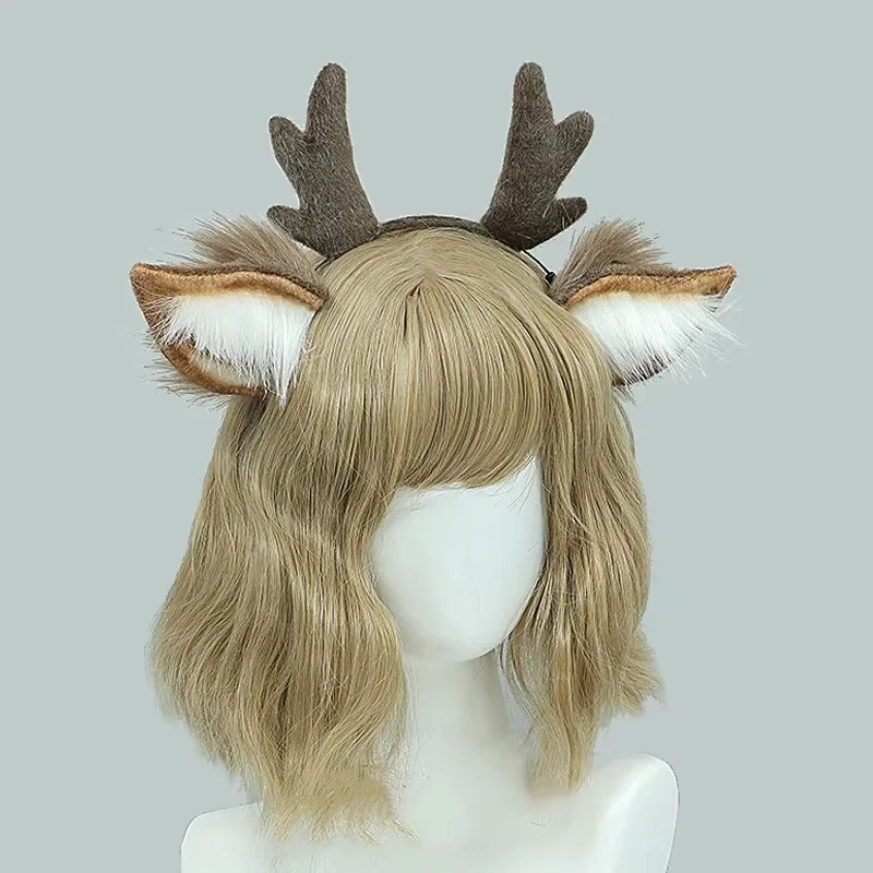 

Cute Plush Deer Antler Headband Fashion Role Play Animal Ear Hair Hoop Lolita Christmas Party Hair Accessory