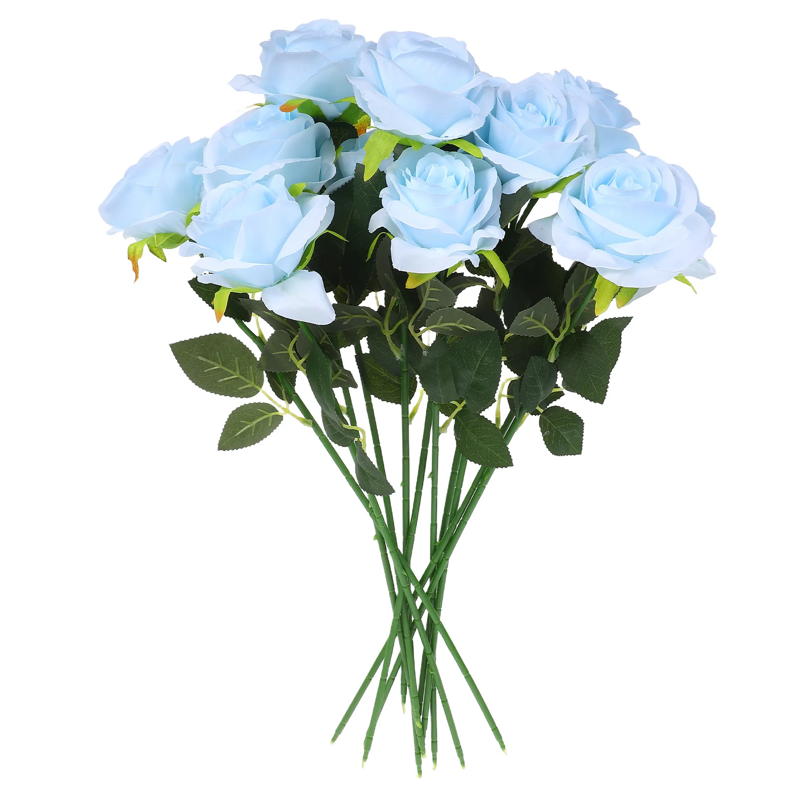 

12Pcs Artificial Blue Rose Flowers Light Blue Roses Long Stems Fake Roses Wedding Home Decor Party Centerpieces