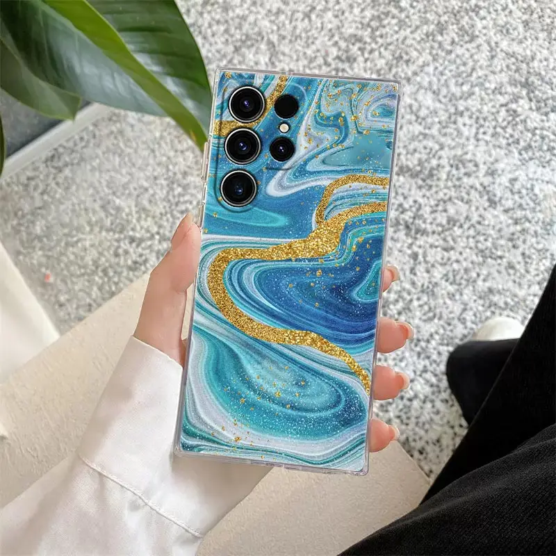 Modne etui na telefon z marmurowym wzorem dla Samsung S24 S23 Ultra 5G S22 S20 S10 Plus S21 FE Clear Cases Cover Galaxy S24Ultra Fundas — zdjęcie 5