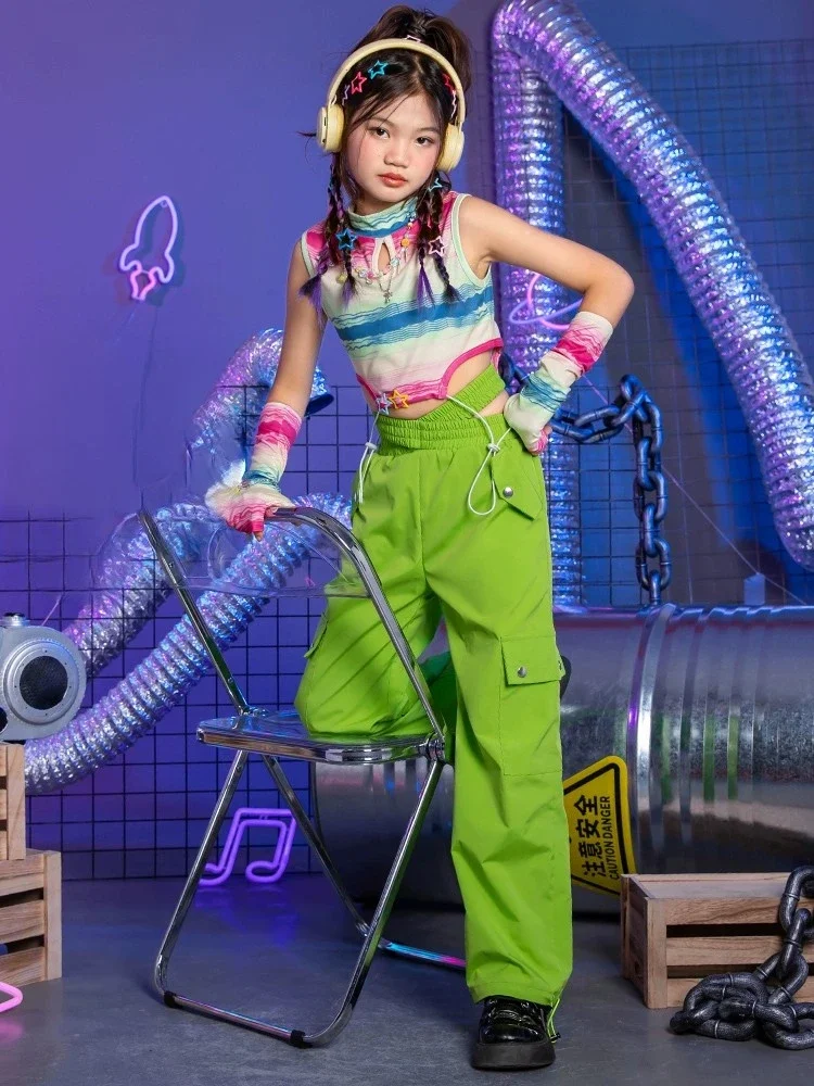 Kinderjazz Dans Modieuze Performance Kostuum Set Meisje Model Walk Mode