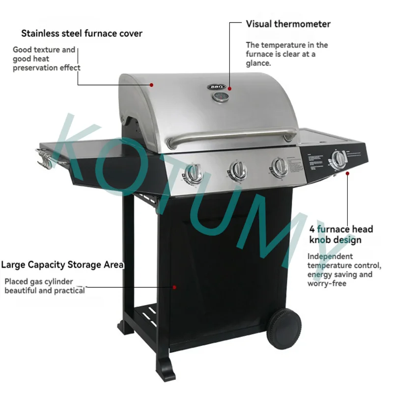 Villa Courtyard Gas Barbecue Grill, Household Large Barbecue Grill, Outdoor Multifunctional Stew Grill BBQ