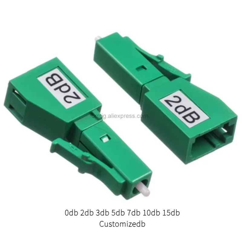 5Pcs LC/APC Single Mode Male-Female Plug-in Fixed Fiber Optic Attenuator Plastic Male Fiber Attenuator Adapter FTTH