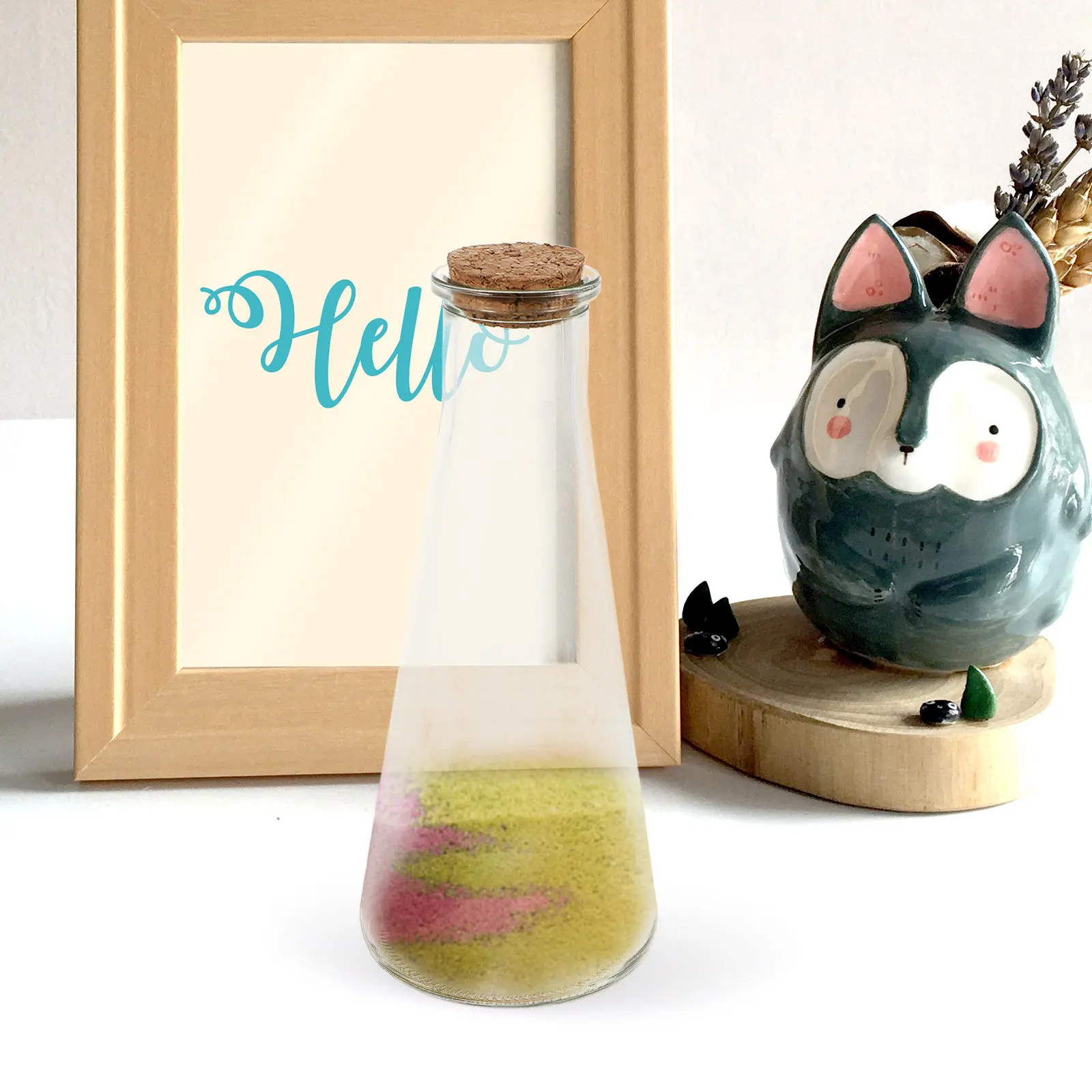 3Pcs Wedding Sand Ceremony Set Small Glass Bottles DIY Decorative Drift Bottle Reusable Wishing Bottle Transparent Craft