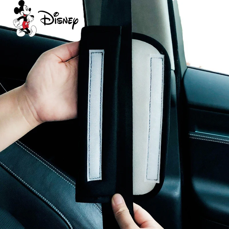 Disney Mickey Mouse Car Seat Belt Shoulder Cover Anime Figure Minnie Cute Cartoon Car Interior  Decoration Protective Cover Gift