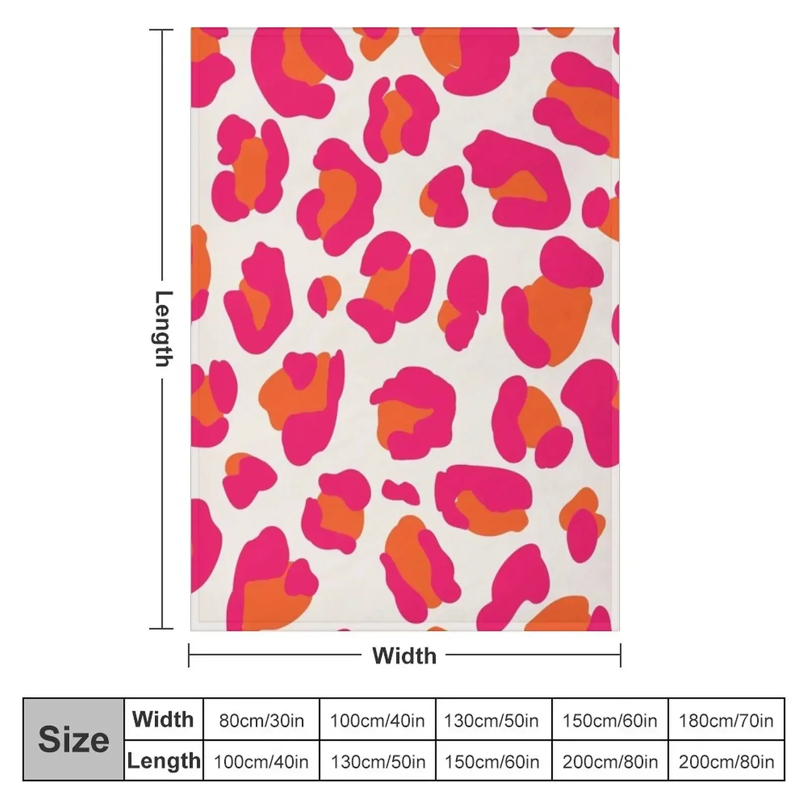 Hot Pink and Orange Leopard Print Throw Blanket Summer Stuffeds funny gift Multi-Purpose Blankets