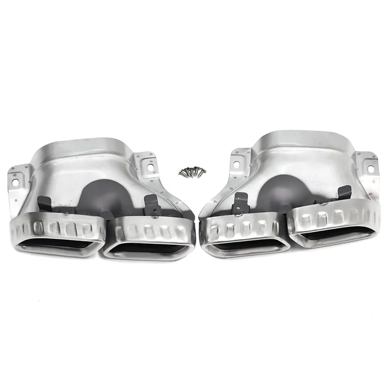 1 Pair Car Exhaust Tip For Benz W213 E200 E3002019+ Up E63 Quad Look Muffler Tip Stainless Steel Tailpipe Nozzle